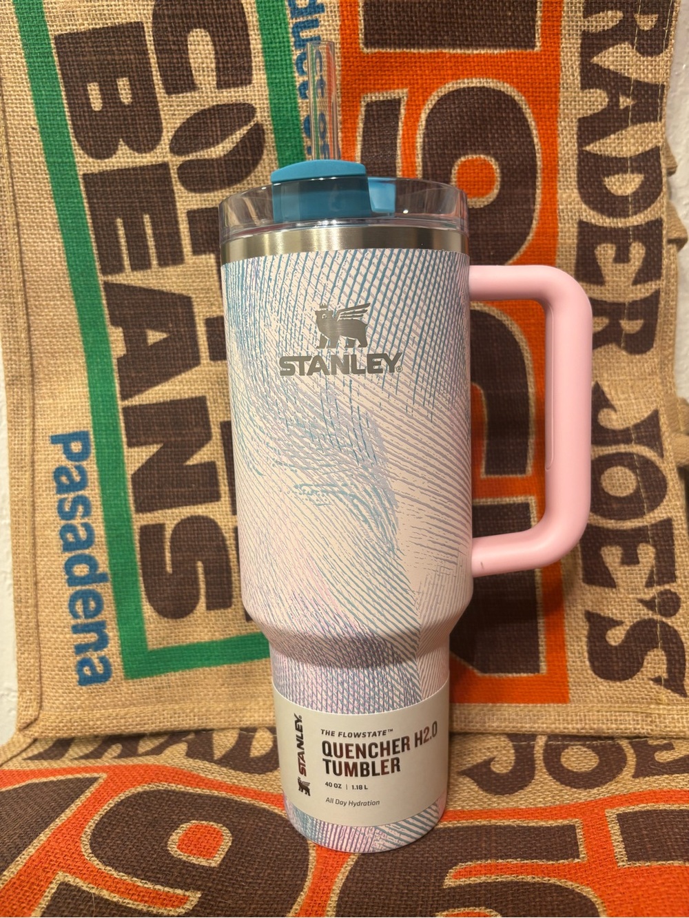 Stanley Pastel Pink & Teal Insulated Quencher Tumbler with Handle